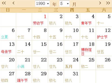 1990年農曆